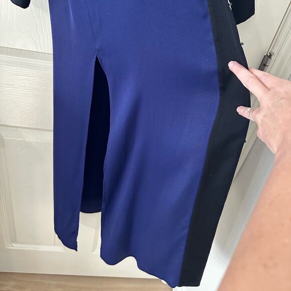 Haider Ackerman Malibu Dress Cobalt Blue size FR 34 Colorblock Black trim - Picture 12 of 15